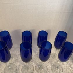 8 Beautiful Blue Wine Glasses