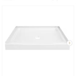 Delta Classic 500 36 in. L x 36 in. W Alcove Shower Pan Base with Center Drain in High Gloss White