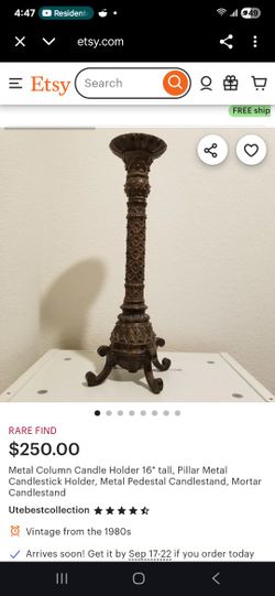 Vintage Candle Holder All Metal