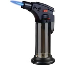 The Windproof Torch Flame Lighter is a high-quality butane refillable lighter with a torch style design, perfect for BBQs or camping adventures. Made 