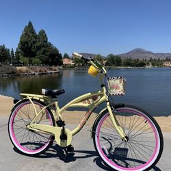 New  Beautiful Hawaiian 🌺 3 Speeds Ladies Beach Cruiser Bike Women’s Girls Bicycle Standard Adult Size 26” Tires Aqua