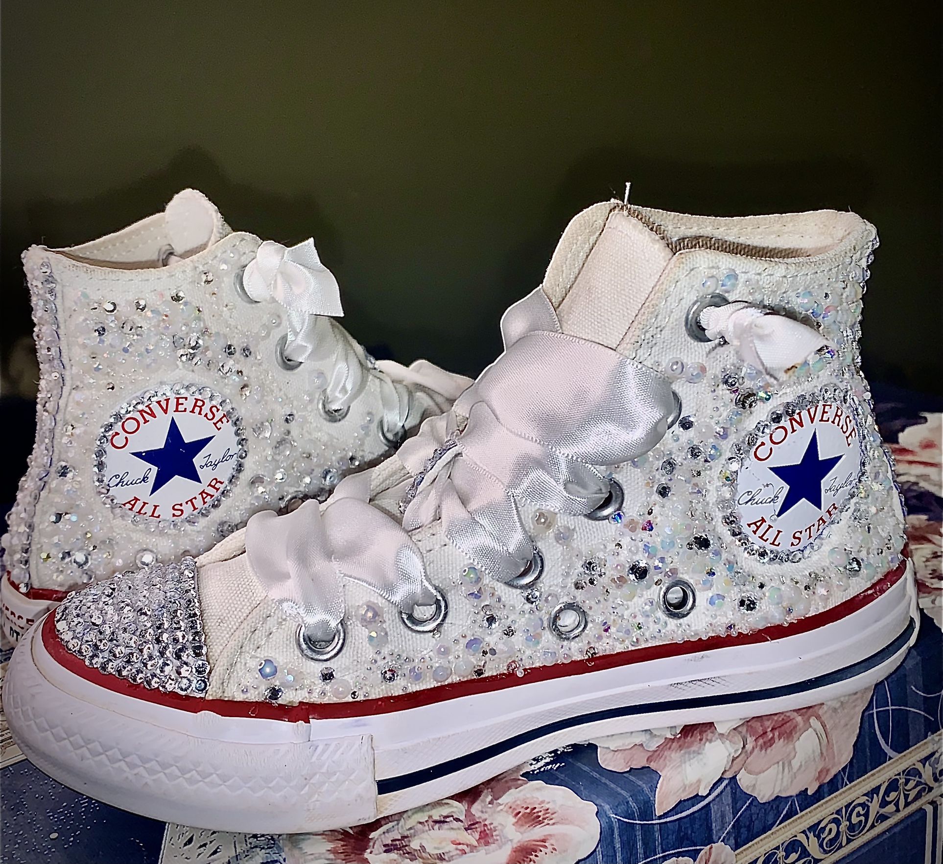 Custom Embellished Girls Converse Size 11