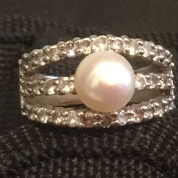 Pearl SS Ring Size7 1/2