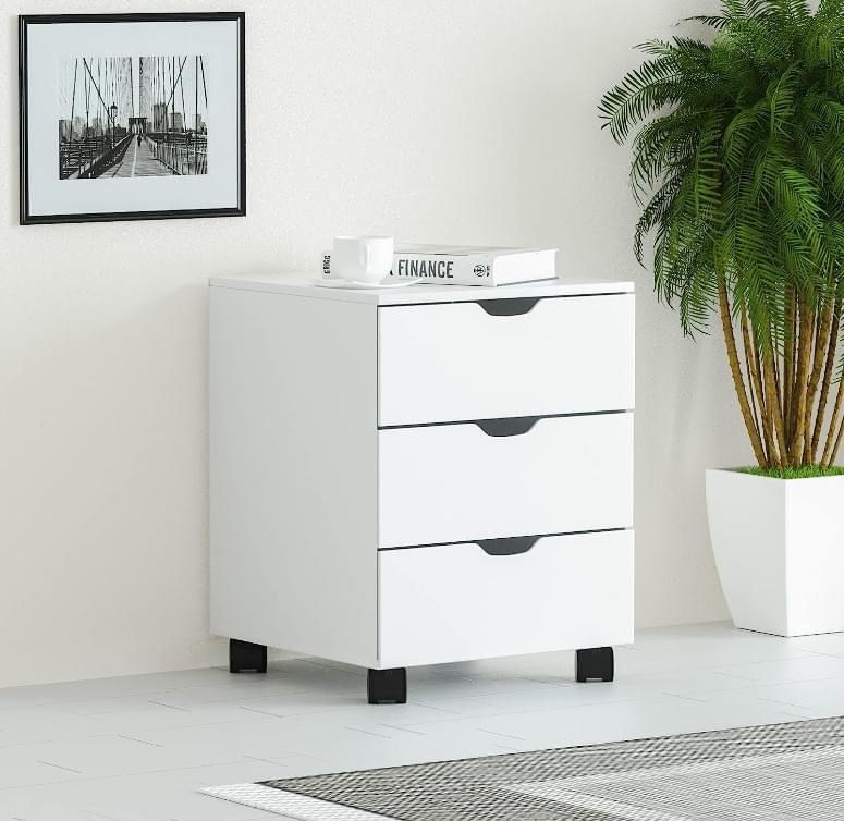 Drawer Wood Mobile File Cabinet