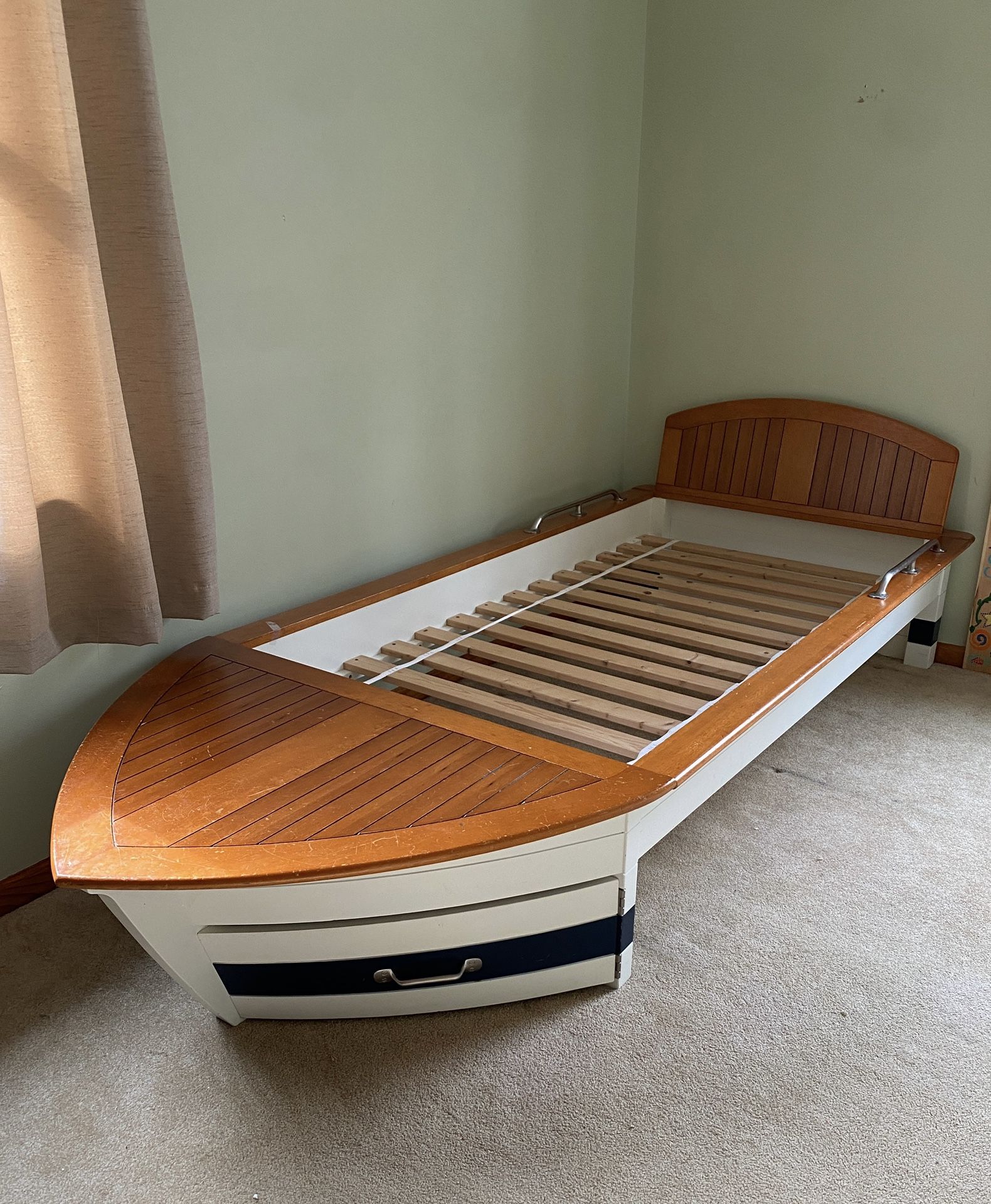 Pottery Barn Captain's Ship Boat Bed Twin Size With Trundle
