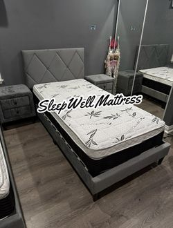 NEW TWIN BED FRAME WITH MATTRESS
