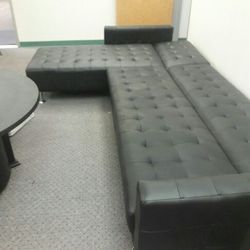 2 Piece Sectional BLACK Fold Bed