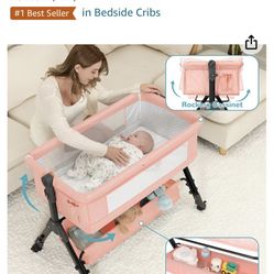 Baby Bassinet Beside Crib For Baby Pink 