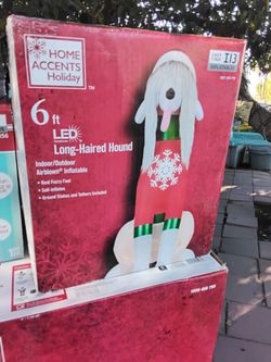 NEW Christmas 6ft LED Long-Haired Hound Inflatable