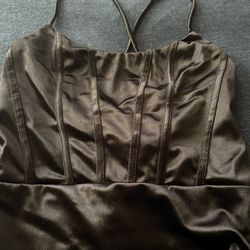 Black Strappy Silky Dress Size Medium