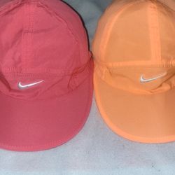 (2)  Listing Price Is For Both Hats NEW Nike Feather Weight Running Hats 