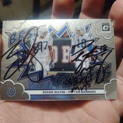 Peyton Manning Reggie Wayne Autograph Indianapolis Colts Auto Signed Nfl