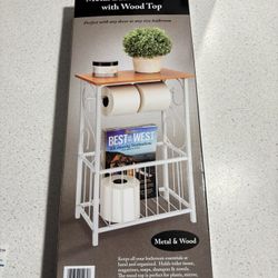 New Inbox Metal Bathroom Table With Wood Top Compare At $55