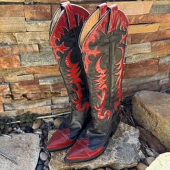 Custom Made Leather Cowboy/Cowgirl Boots Size 8
