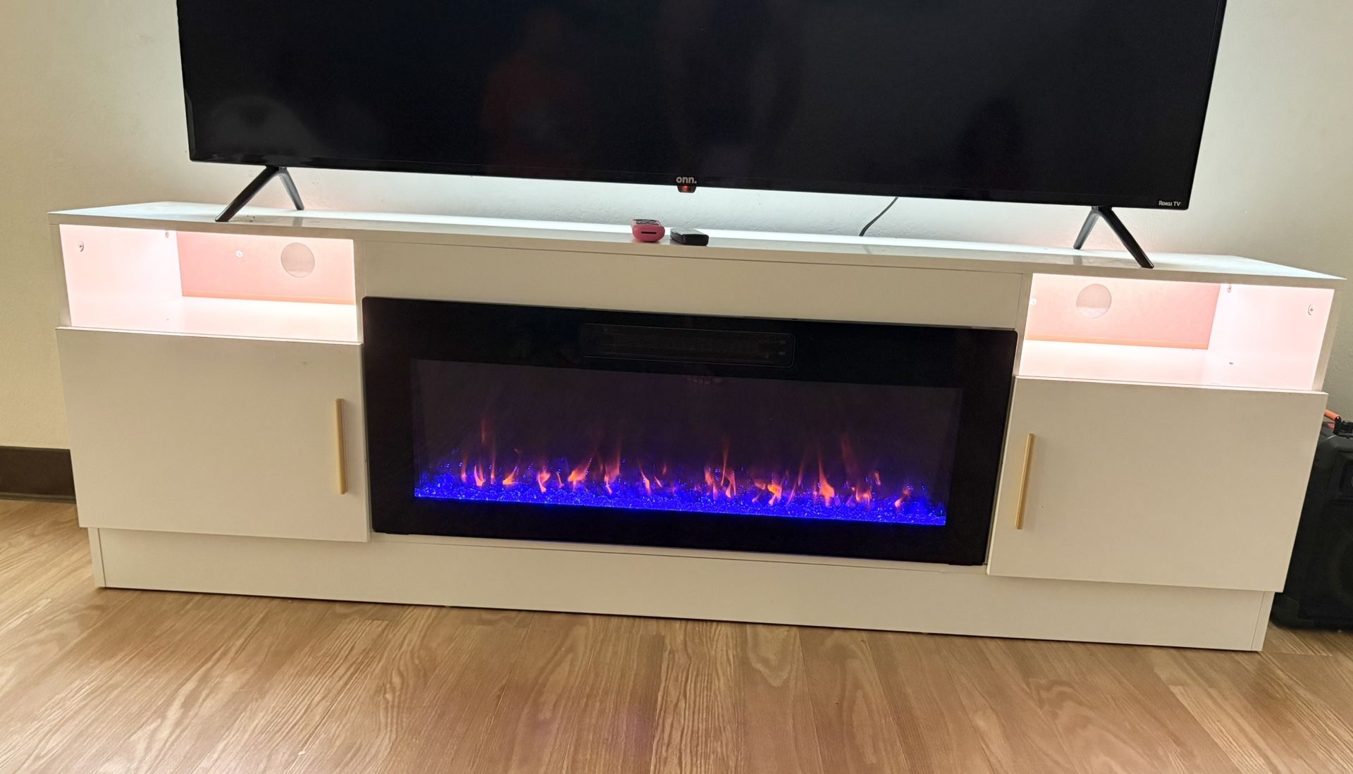 White Fireplace Tv Stand Up To 80incn