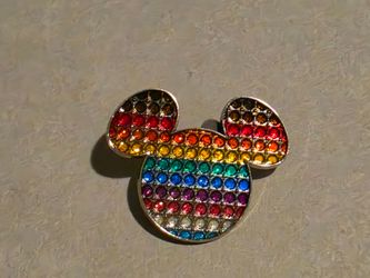Disney Pride Pin -Mickey Mouse Rainbow Jeweled Head