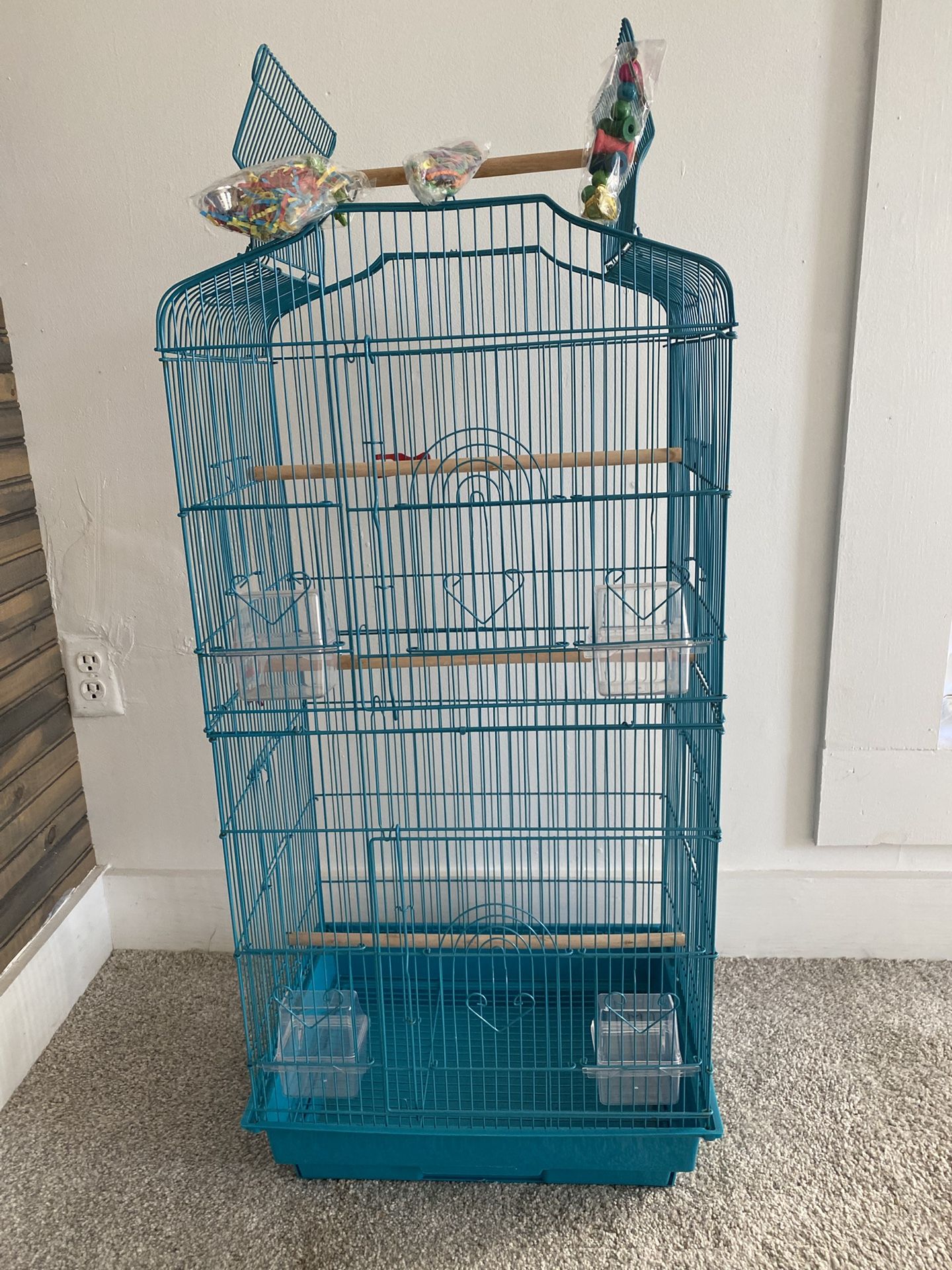 Bird Cage With 3 New Toys