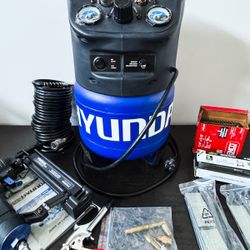 Air Compressor 2 Gal With Brad Nailer/Stapler