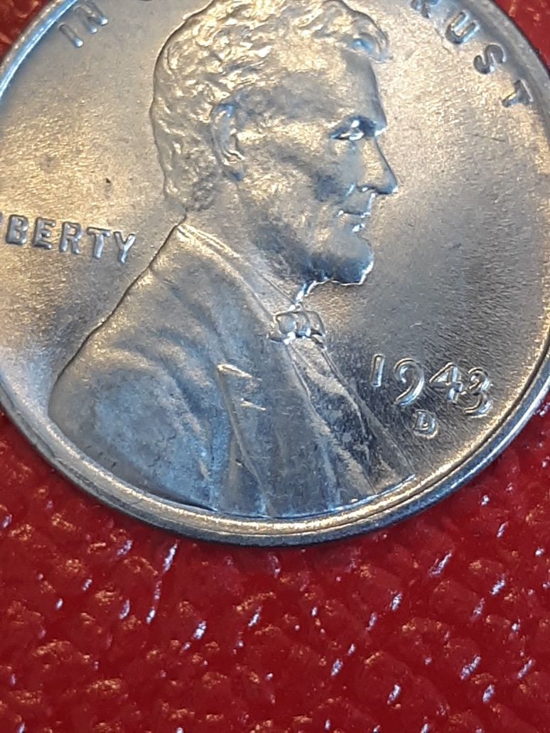 1943D MS-60 to 65 steel penny. Boldly doubled mint mark and bold doubling on the 4 and reverse also has doubling.