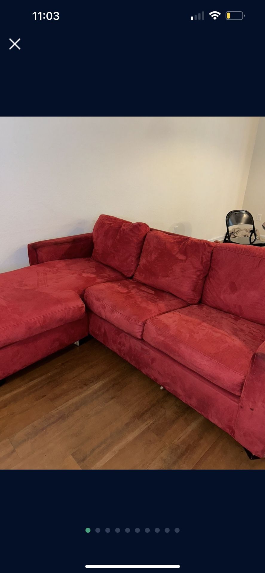 3 Seat Red James Washable Sleeper Sectional Red James 3-Seat Chaise Sleeper Sectional