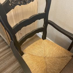 Distressed Matte Black Dining Chairs 