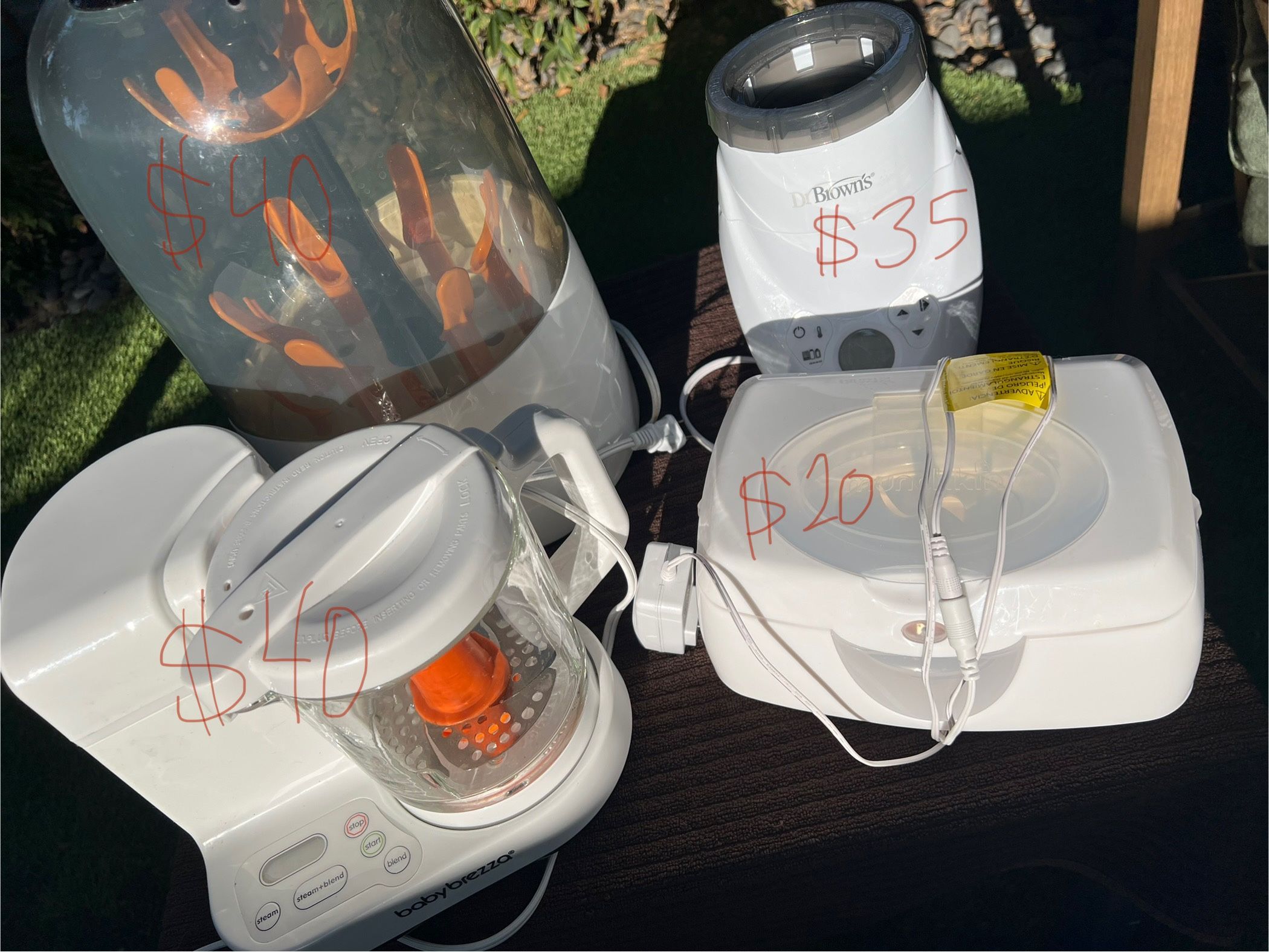 Baby Brezza Bottle Sanitizer & Food Processor, Munchkin Wipe Warmer, Dr. Browns Bottle Warmer