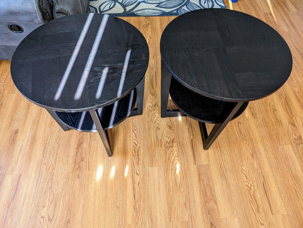 Black Wood End Tables