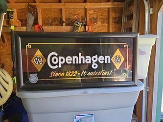 Copenhagen wood and glass sign
