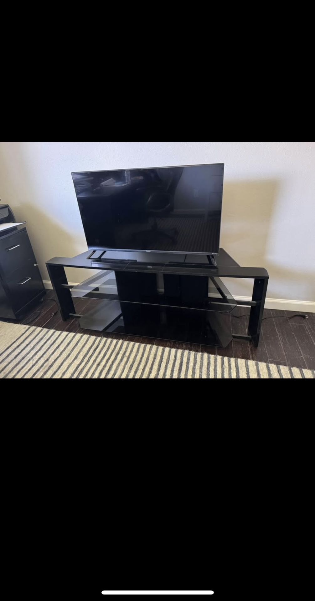 Glass TV stand 