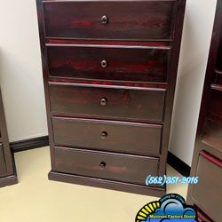 Five Drawer Dresser Cherry Pinewood Comoda 