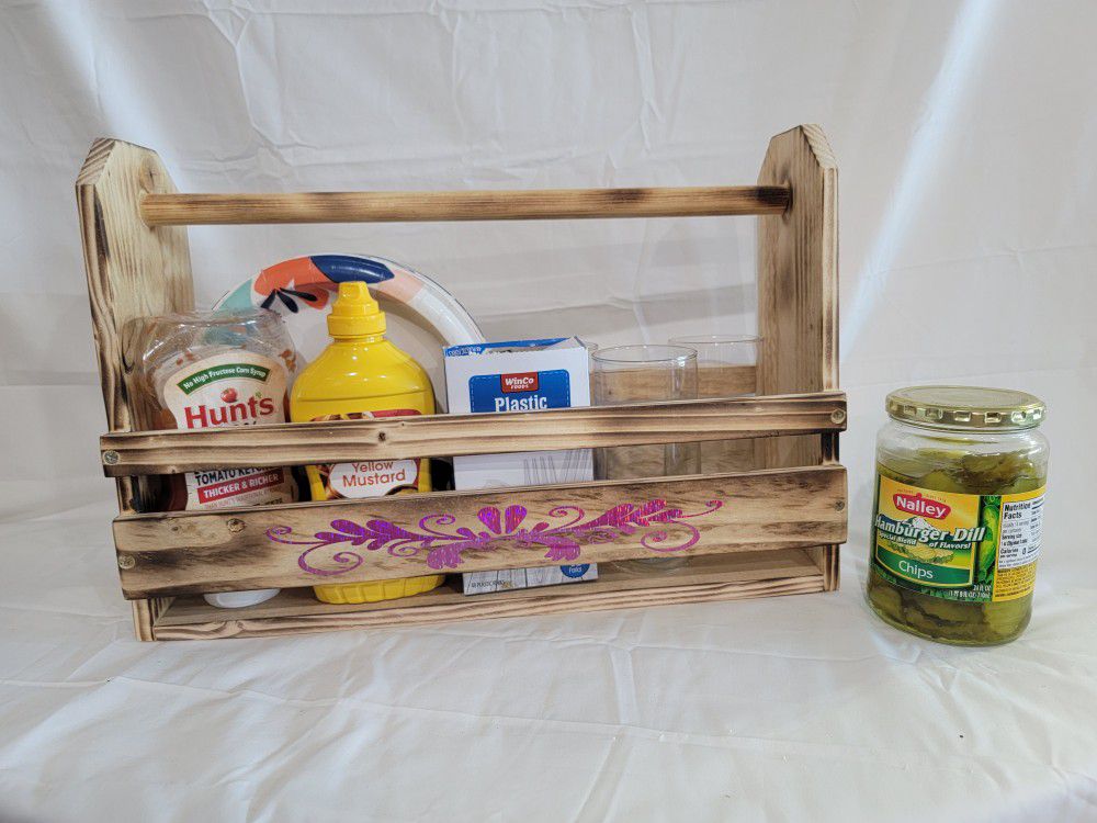 Basket, Caddy, Portable Drink And Picnic Basket, Flower Crate, Room Decor