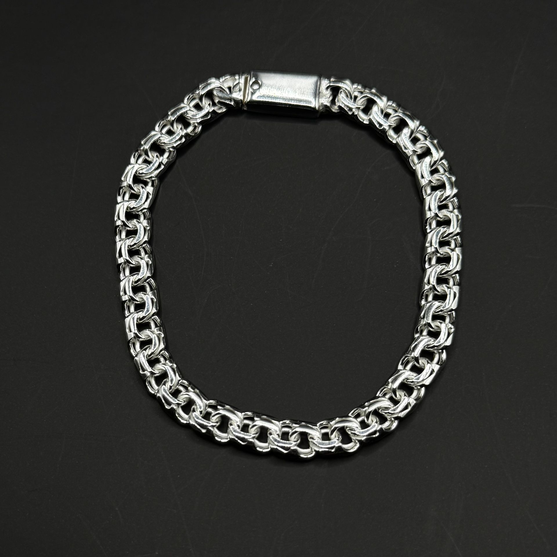 925 Silver Chino Bracelet 7.5” Long • 6.5 mm