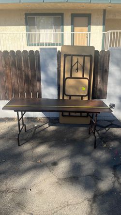 Dark Brown Folding Tables Set of 2