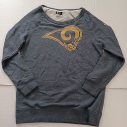 XS Women's Los Angeles Rams Nike Champ Drive Boyfriend Pullover Sweatshirt