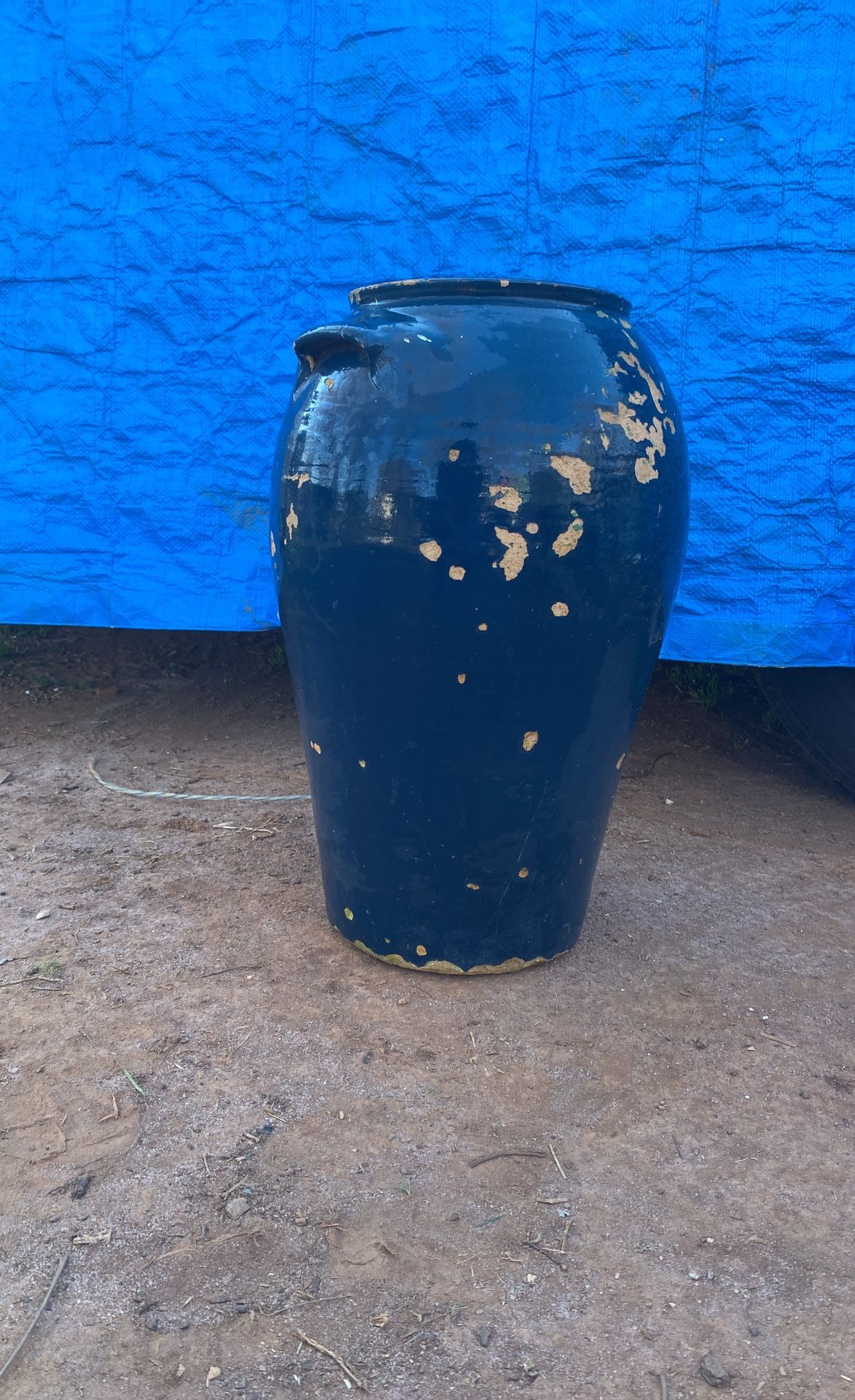 Blue Antique Butter Churn