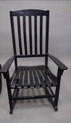 Black Wood Slat Rocking Chair
