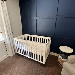 White / Dark Wood Modern Baby Crib?