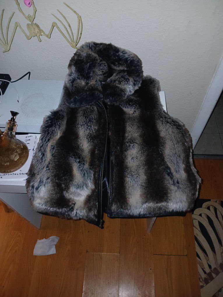 Fur Vest With Colar 