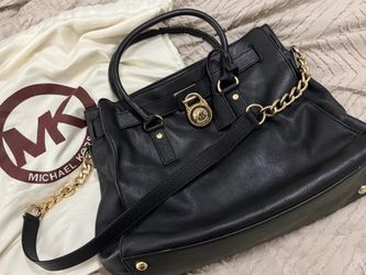 Michael Kors Black Leather Satchel Handbag
