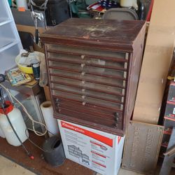 Antique Sewing Bobbin Thread Cabinet