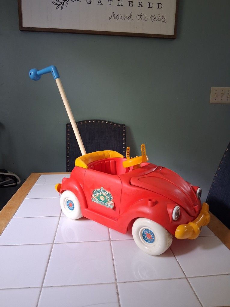 80s Cabbage Patch Kids 1987 Convertible Volkswagon Bug Fun Car Stroller Red Rare