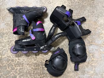 Bauer XF3 Inline Skates – Women’s Size 8 + Pads & Extra Hardware — $36
