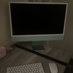 Mint Green Apple Mac desk top