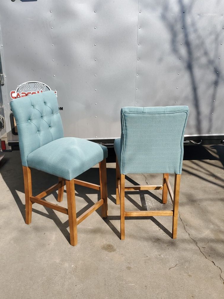 Pair of like-new stool height accent chairs