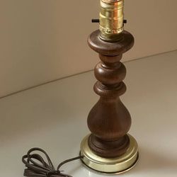 Vintage Mid Century Turned Wood Electric Table Lamp