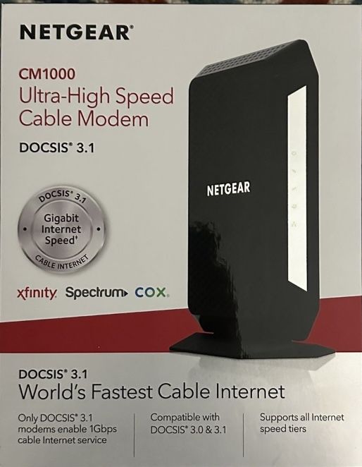 Netgear 3.1 DOCSIS CM 1000 cable Internet modem