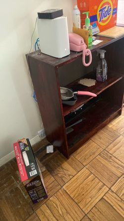 Dark Wood 3-Shelf Bookcase / Storage Shelf