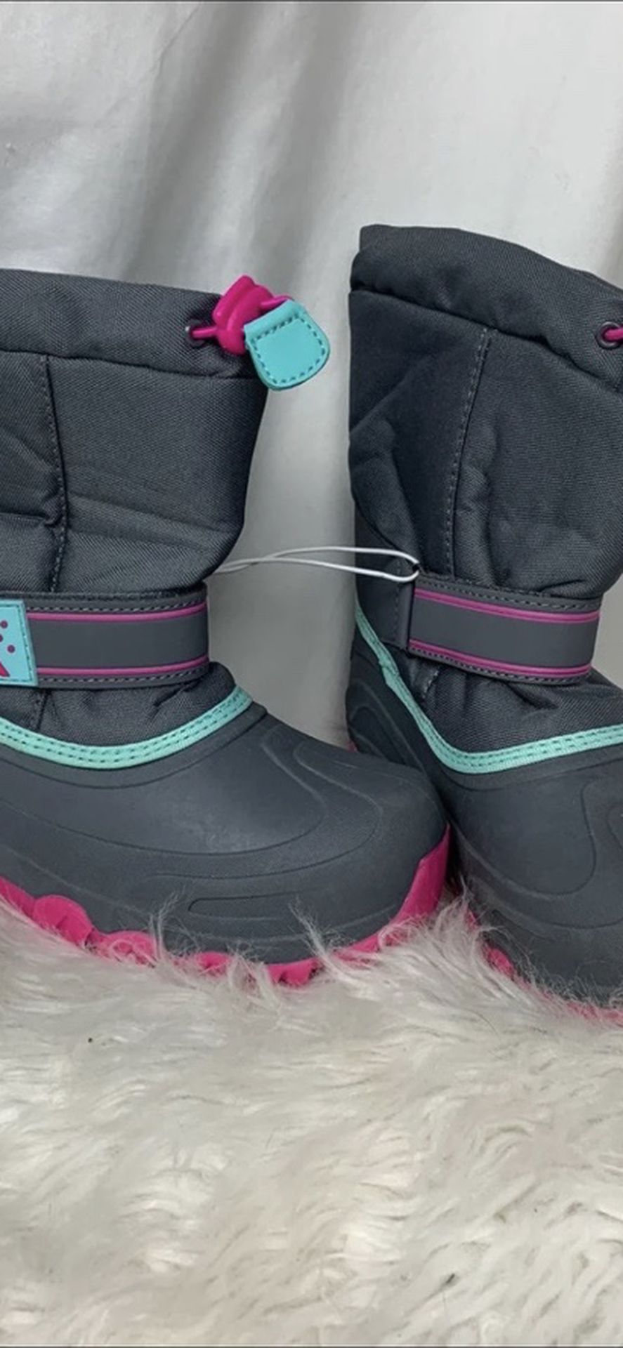 New Pink/gray Girls Snow Boots