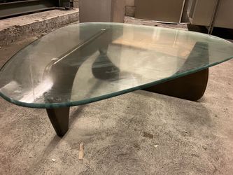 Noguchi-Style Glass Top Coffee Table