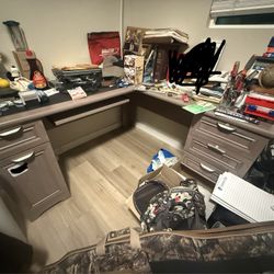 L Shaped Desk 59” Width  Grey New 